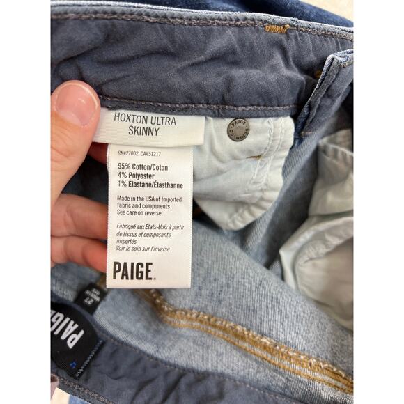 Paige Hoxton Ultra Skinny Leg Jean in Medium Wash Keiran Destructed 27 Capsule - Picture 6 of 9